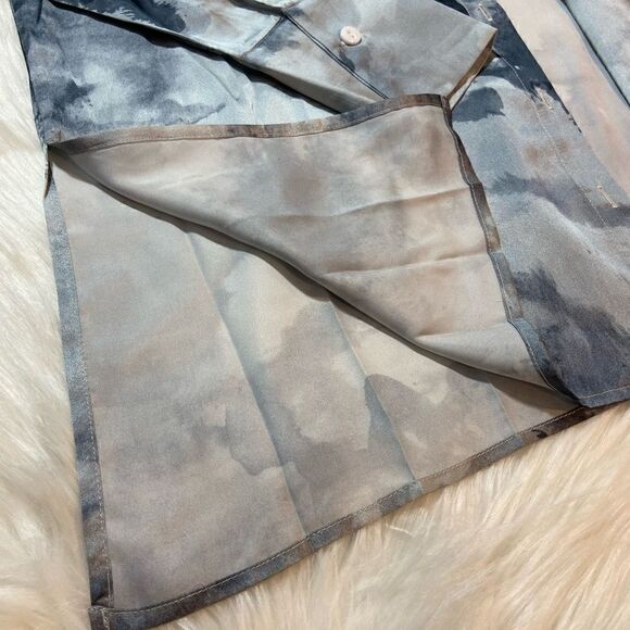 New! Oversized Tie Dye Boyfriend Button Down Long Sleeve Top & Matching Cami Bra - Picture 11 of 14